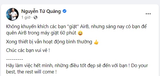 Tai nghe AirB trong máy giặt