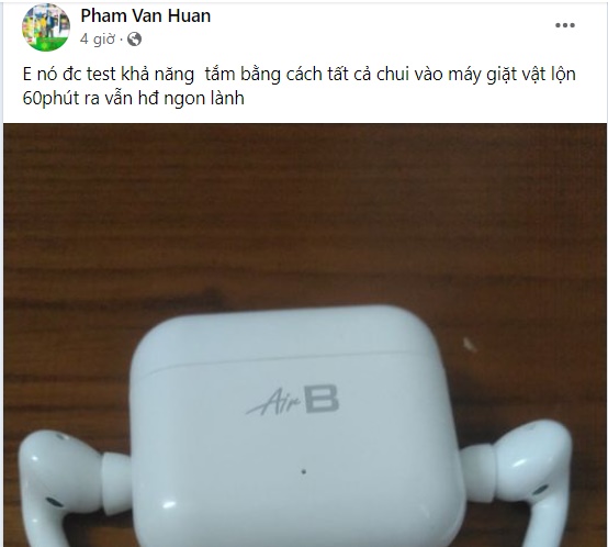 Tai nghe AirB trong máy giặt