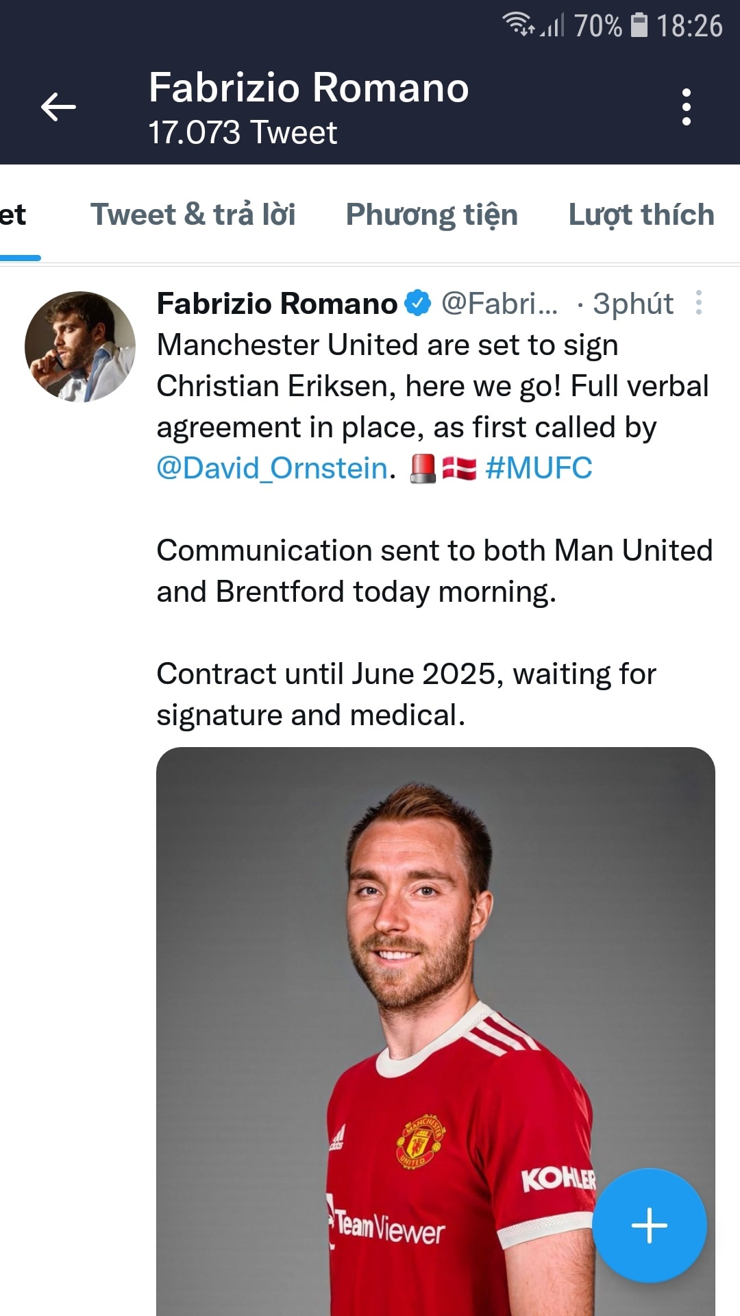 Eriksen gia nhập MU, Eriksen, MU