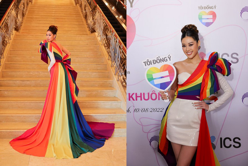 Hoa hậu Khánh Vân diện trang phục lục sắc ủng hộ chiến dịch 'Tôi Đồng Ý'