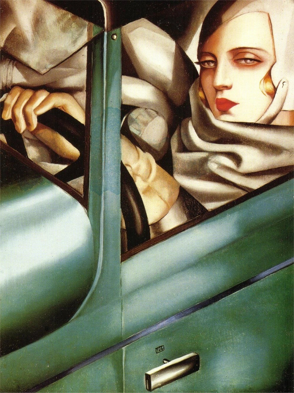 Tamara de Lempicka, Art Deco, Nữ hoàng Art Deco, Bức tranh "Autoportrait (Tamara in a Green Bugatti)"