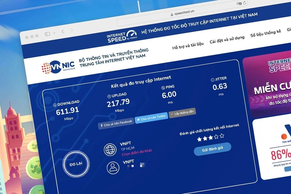Tốc độ Internet, Internet nhanh, Internet Việt Nam