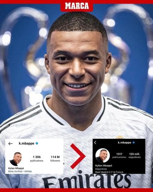 Mbappé, Tài khoản MXH Mbappé, Real Madrid