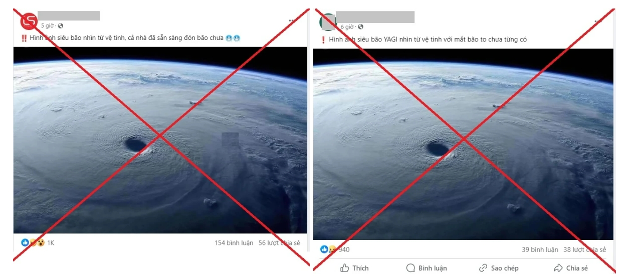Siêu bão Yagi, Hình ảnh viral, Thông tin sai lệch