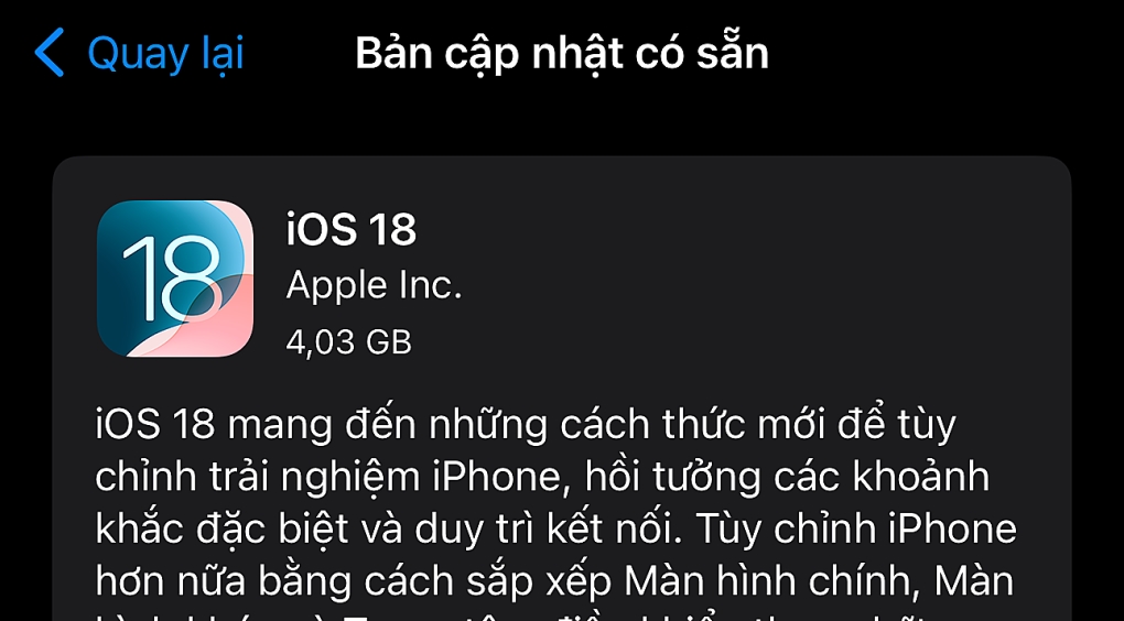 iOS 18, iOS 18 phát hành, Phát hành iOS 18