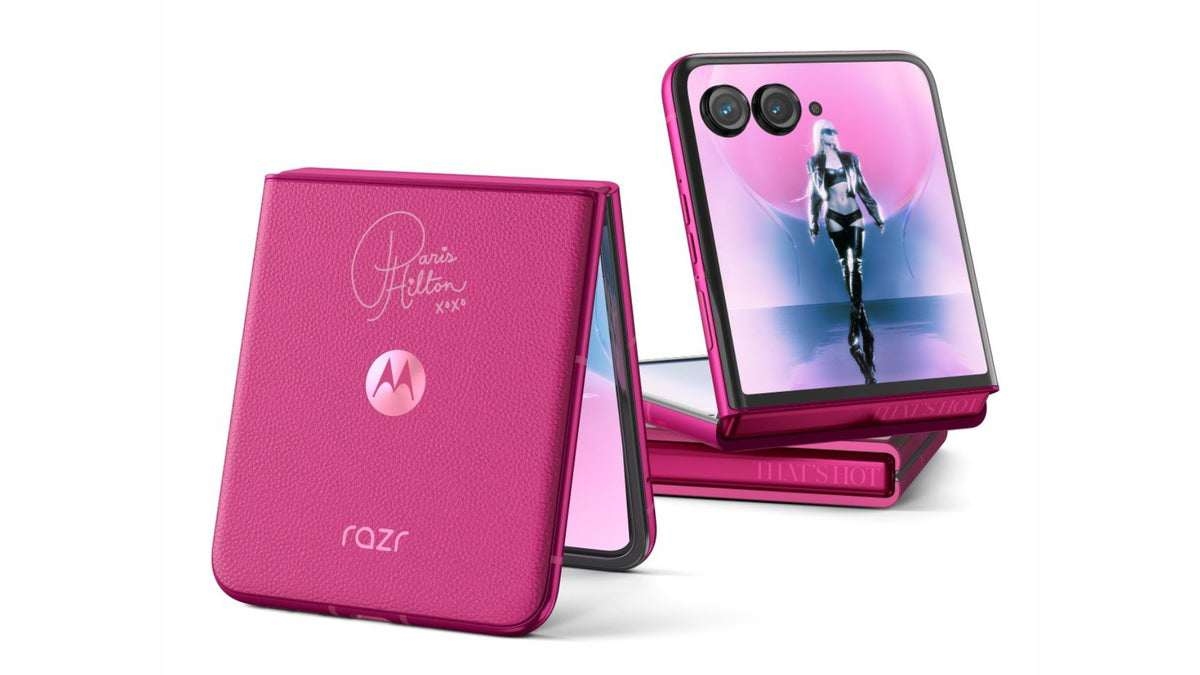 Motorola Razr Plus Paris Hilton, Razr Plus Paris Hilton Edition, Motorola Razr Plus màu hồng, Razr Plus phiên bản giới hạn, Điện thoại gập Motorola Razr Plus