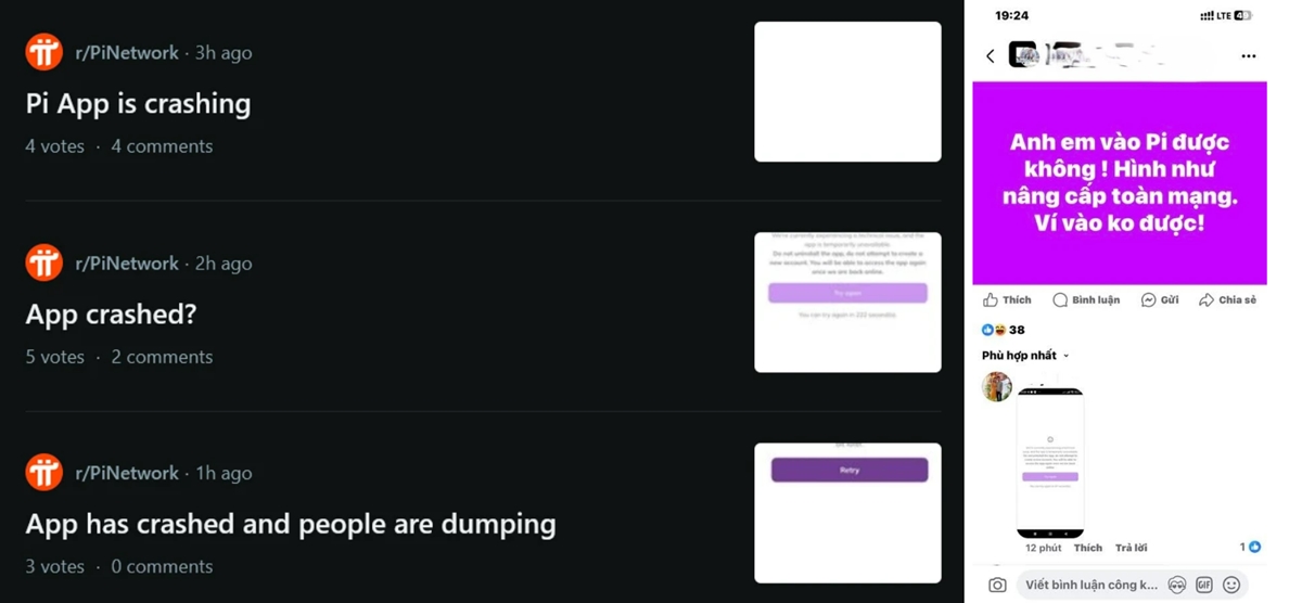 Pi Network sập, App Pi Network lỗi, Pi thủ hoảng hốt, Sự cố Pi Network, Mainnet Pi Network gặp lỗi, Không vào được Pi Network