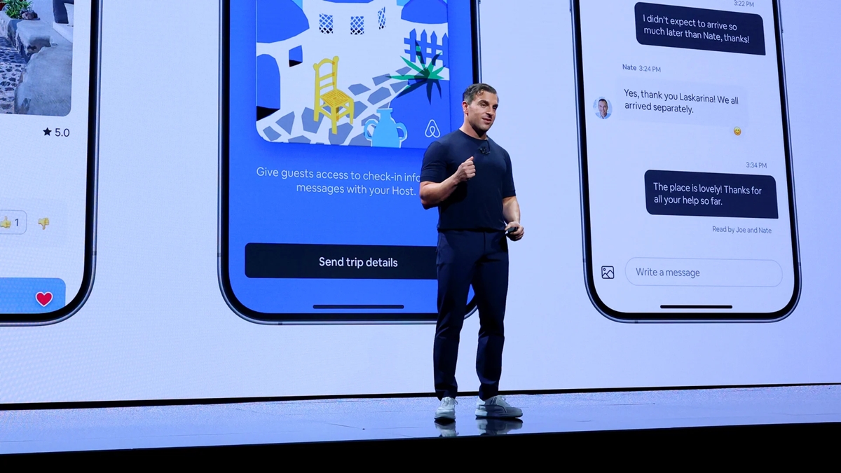 Airbnb, trợ lý AI, bot chăm sóc khách hàng, AI hỗ trợ khách, công nghệ AI, Brian Chesky, Booking.com, Expedia, dịch vụ du lịch