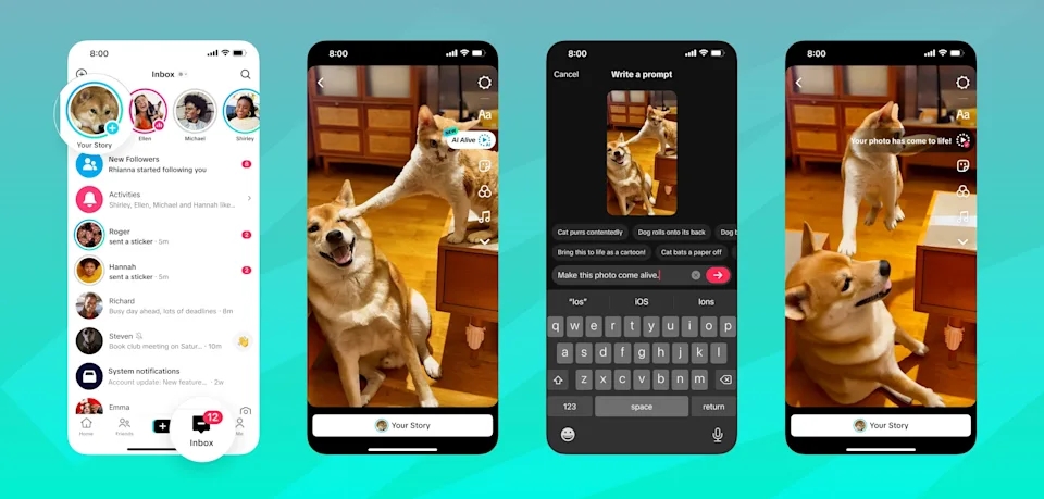 TikTok, AI Alive, ảnh thành video, tính năng AI, video TikTok, ảnh mèo, công nghệ AI