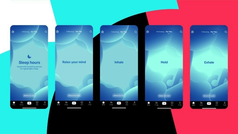 TikTok, thiền định, giới hạn thời gian, người dùng trẻ, tính năng mới, mạng xã hội, giấc ngủ