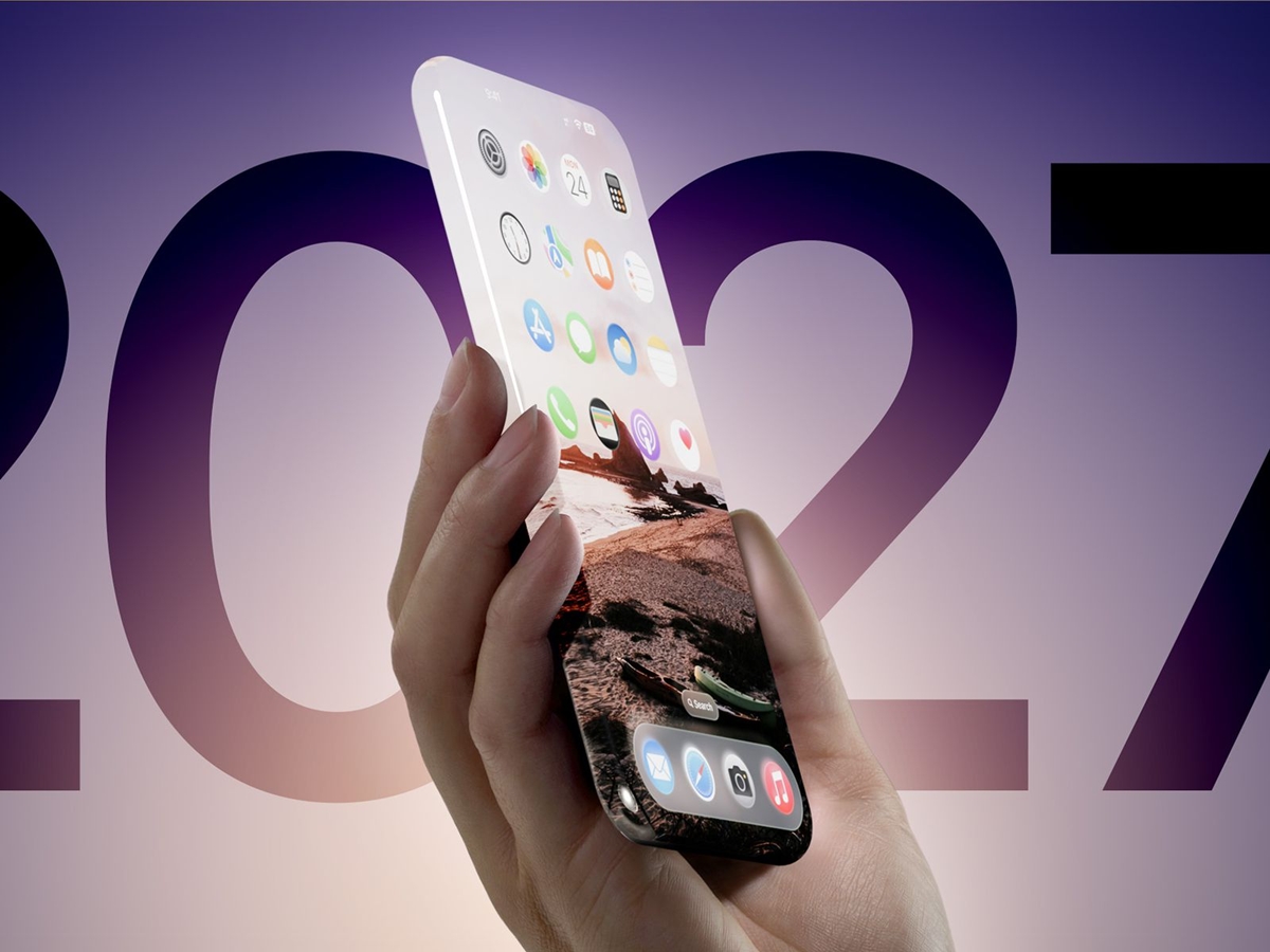 iPhone 20, iPhone hoàn hảo, Steve Jobs, iPhone không viền, iPhone không cổng, Apple, điện thoại gập, iPhone 2027
