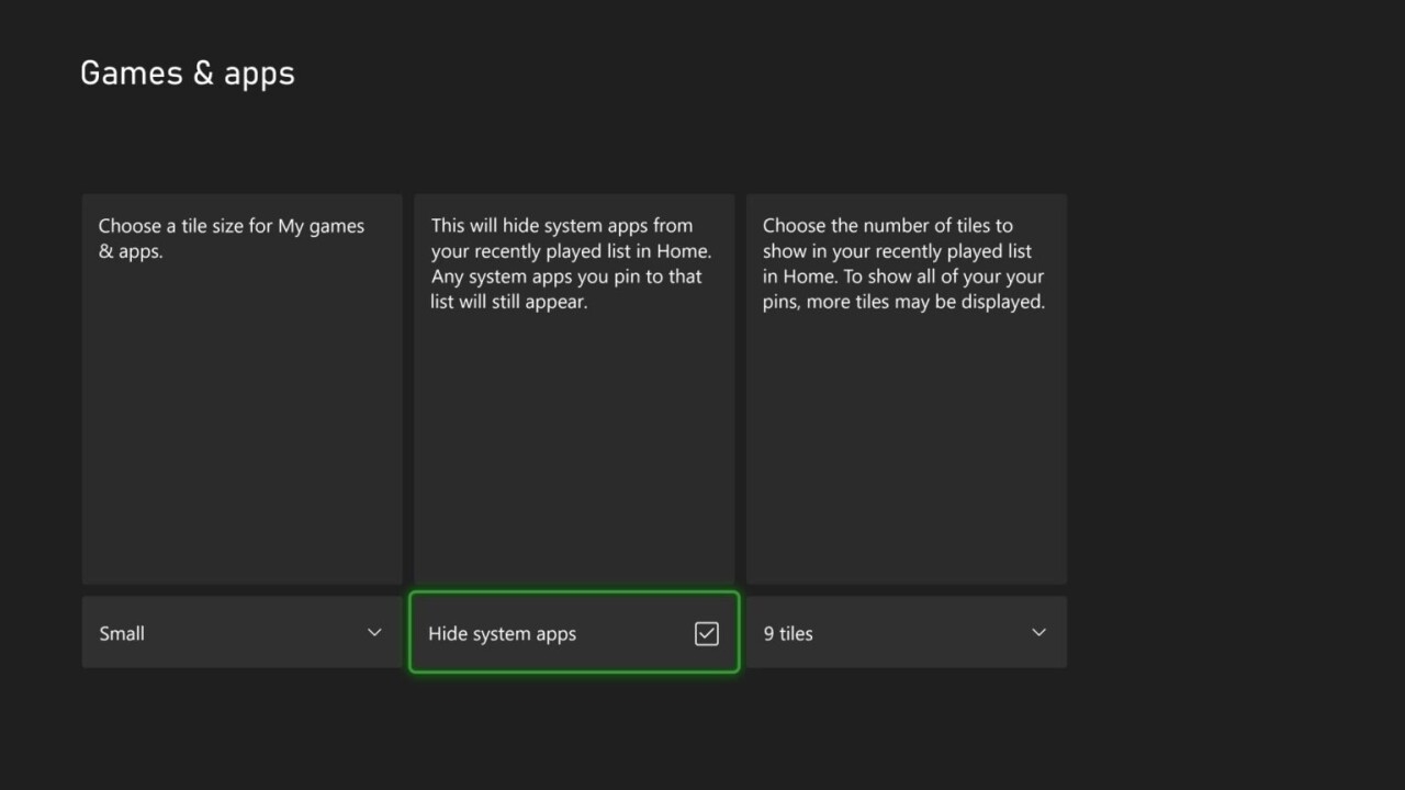 Xbox Home, cập nhật Xbox, ghim game Xbox, ẩn ứng dụng Xbox, cá nhân hóa giao diện Xbox, Xbox Insider