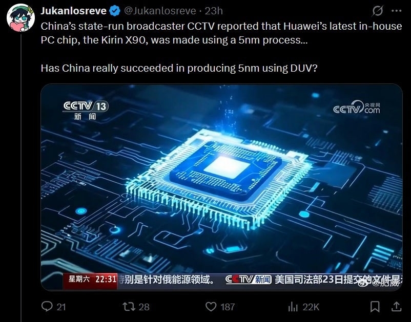 SMIC, Huawei, chip 5nm, thiết bị DUV, lệnh cấm Mỹ, EUV, công nghệ bán dẫn