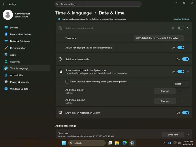 Windows 11, Control Panel, Settings, Microsoft, đồng hồ, múi giờ, giao diện người dùng, cập nhật Windows