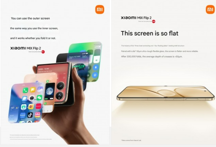 Xiaomi Mix Flip 2, điện thoại gập Xiaomi, Snapdragon 8 Elite, màn hình phụ, pin silicon-carbon