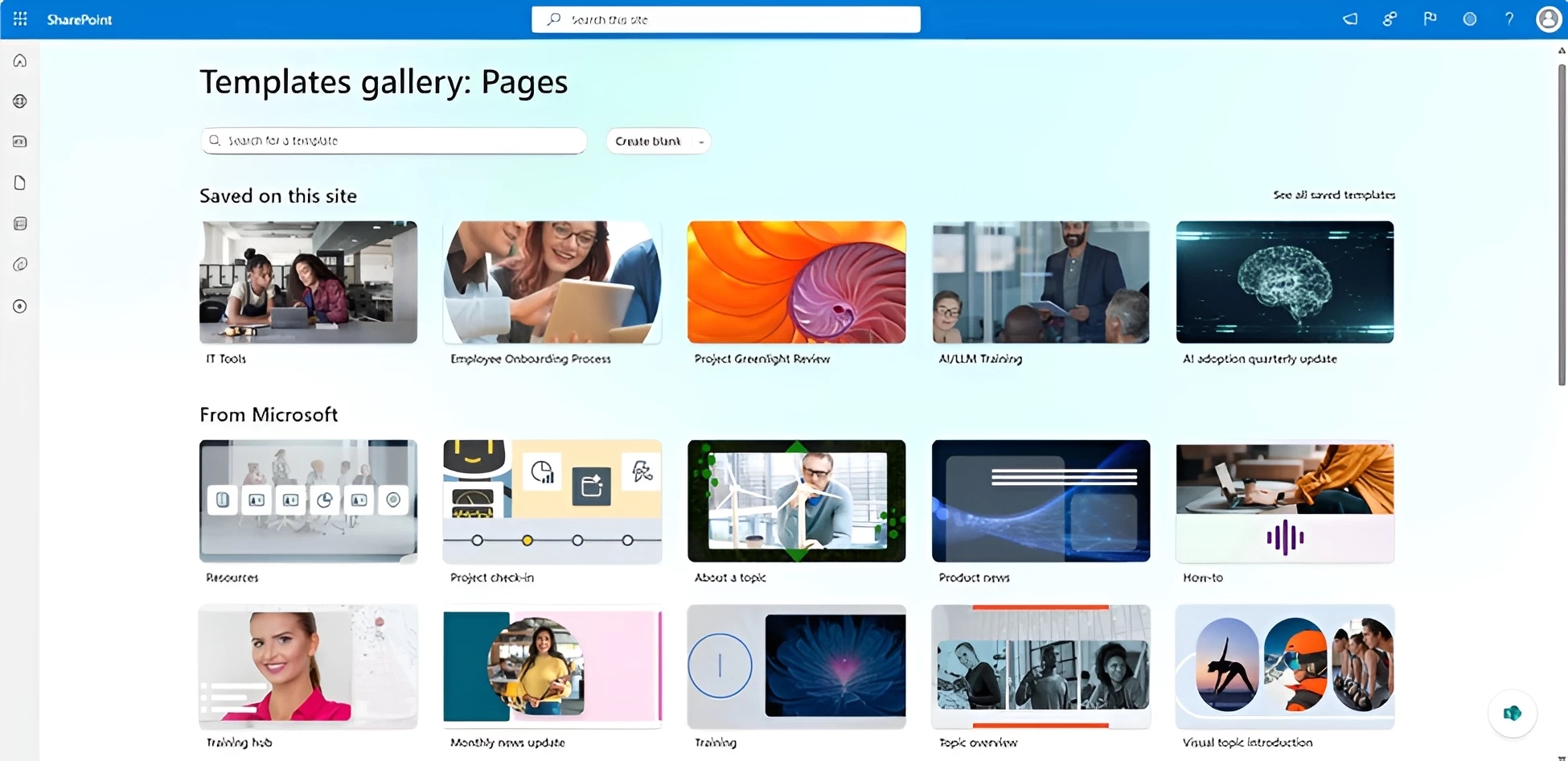 SharePoint, Microsoft SharePoint, Modern Page Templates, mẫu trang, Copilot