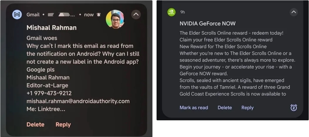 Gmail Android, Mark as Read, Gmail cập nhật, thông báo Gmail, tính năng mới Gmail