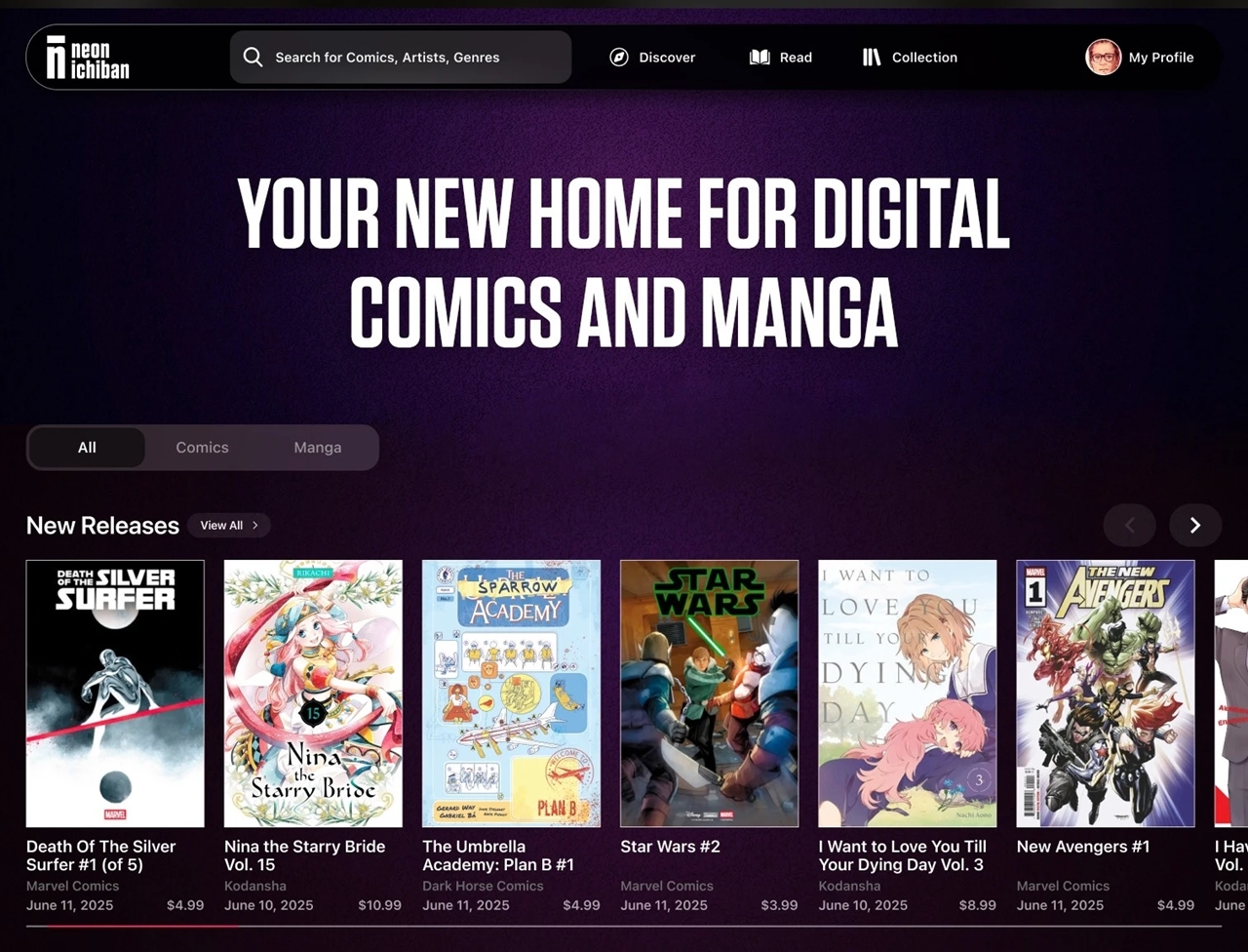 Neon Ichiban, Amazon, truyện tranh số, Comixology, nền tảng truyện tranh, David Steinberger, Chip Mosher