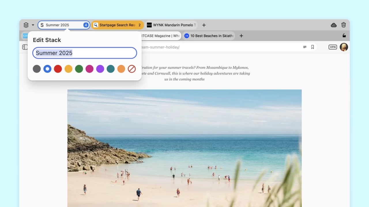 Vivaldi 7.5, trình duyệt Vivaldi, cập nhật Vivaldi, tab màu, DNS over HTTPS