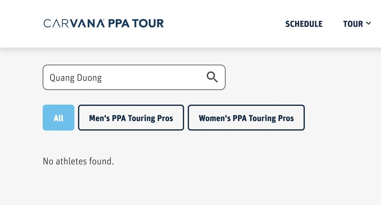 Quang Dương, pickleball, PPA Tour, UPA, giải đấu pickleball Mỹ