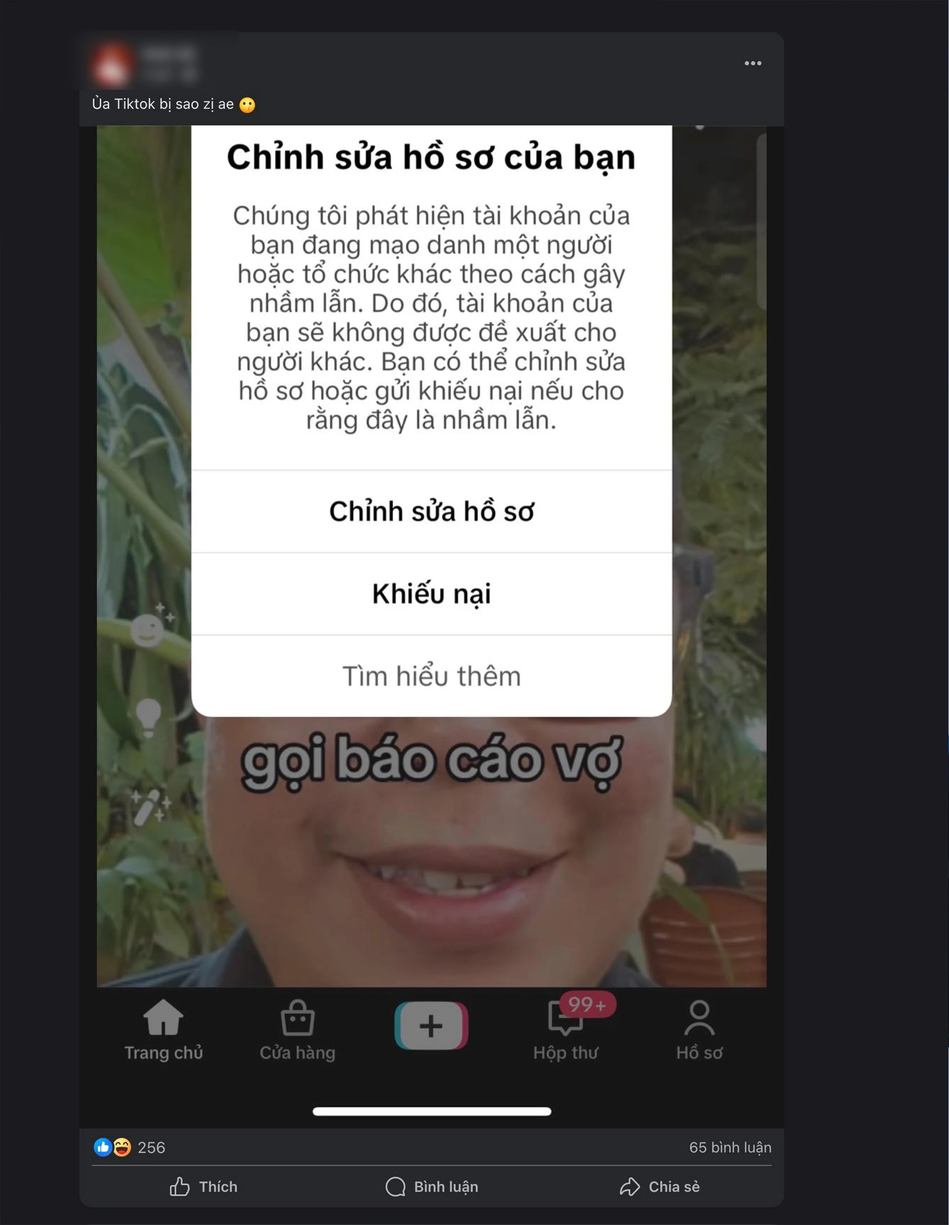 TikTok, lỗi mạo danh, bản quyền thương hiệu, người dùng Việt Nam, sự cố TikTok
