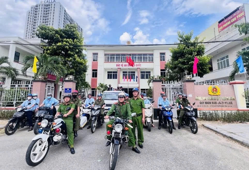 Công an Quy Nhơn Nam, ra quân đảm bảo an ninh, diễu hành trấn áp tội phạm, giữ gìn trật tự, Đại hội Đảng bộ