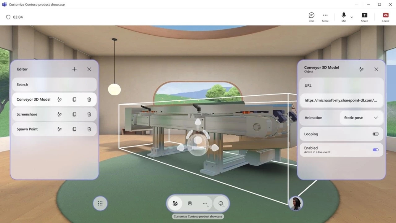 Teams Immersive, Microsoft Teams 3D, họp ảo 3D