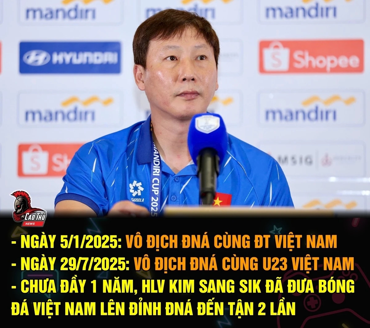 U23 Việt Nam vô địch, ảnh chế U23 Việt Nam, chung kết U23 Đông Nam Á 2025, HLV Kim Sang-sik, ảnh vui bóng đá, mạng xã hội bóng đá