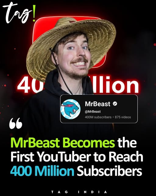 MrBeast, YouTube, 400 triệu lượt đăng ký, Beast Button, nút Play đặc biệt, Jimmy Donaldson, YouTuber nổi tiếng