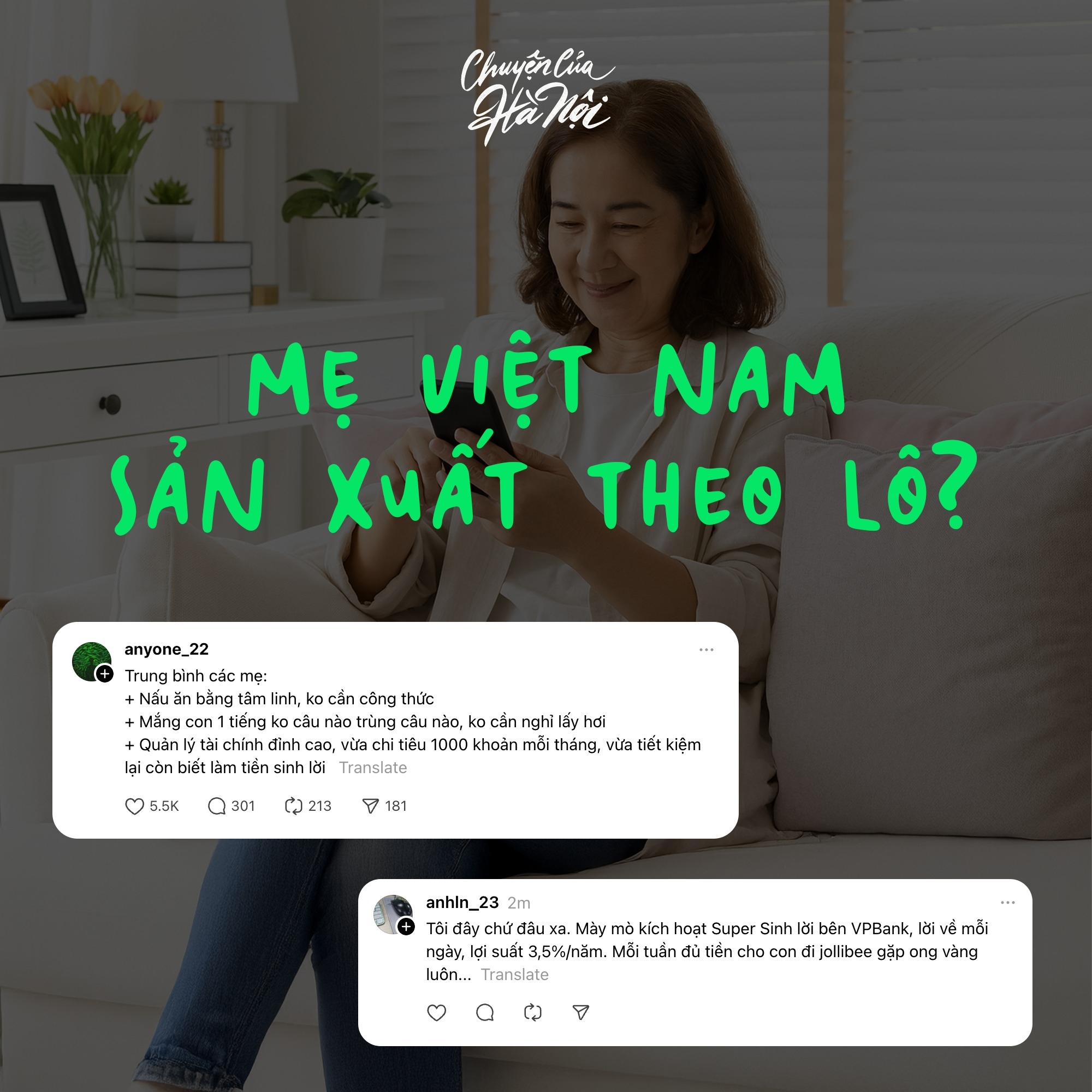 sản xuất theo lô, giới trẻ Việt, mạng xã hội, bố mẹ Việt Nam, trào lưu ngôn ngữ