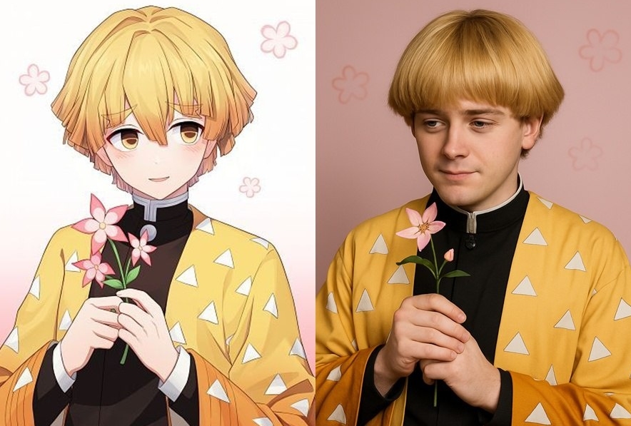 Thanh Gươm Diệt Quỷ, Vô Hạn Thành, Nezuko, Tanjirō, Hashibira Inosuke, AI nhân vật thật, anime 2025
