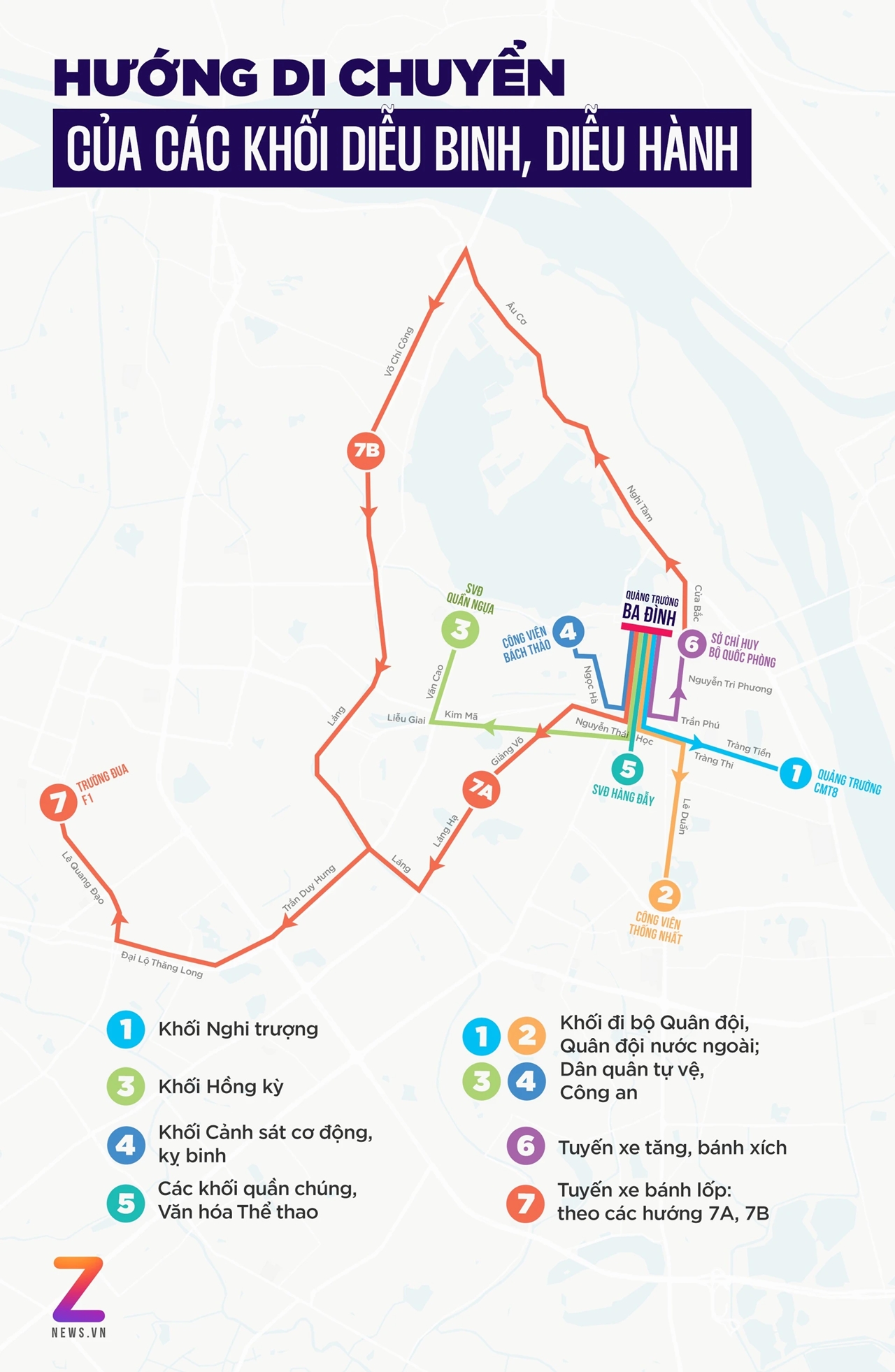 Diễu binh 2/9, Hà Nội, vị trí xem diễu binh, gửi xe, phương tiện công cộng