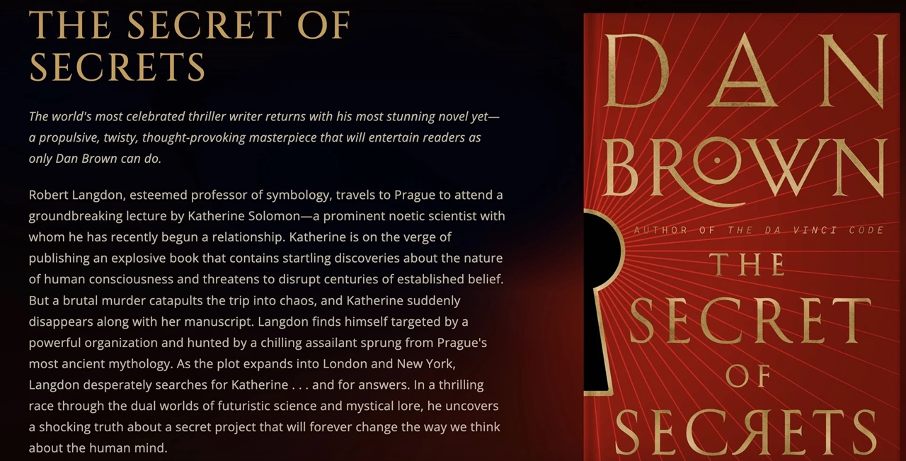 Dan Brown, The Secret of Secrets, Robert Langdon, Tiểu thuyết trinh thám, sách in, Penguin Random House, tiểu thuyết mới