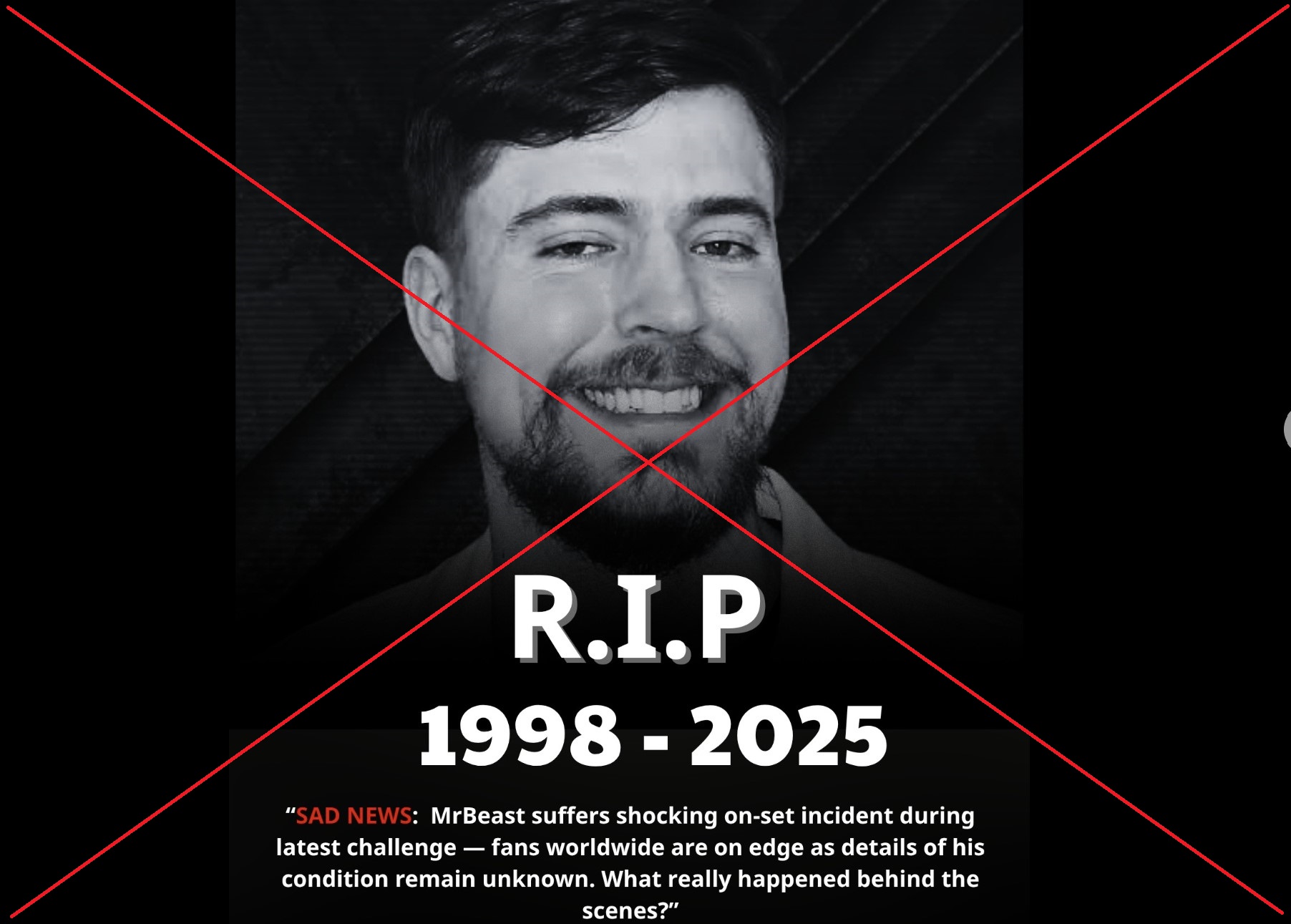 Sự thật về tin đồn Mr.Beast qua đời