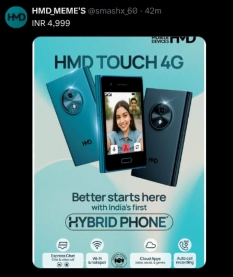 Nokia Touch 4G, Nokia 1020, smartphone giá rẻ, điện thoại bền, HMD, điện thoại phổ thông, thiết kế hoài niệm, pin lâu, giá 1,4 triệu