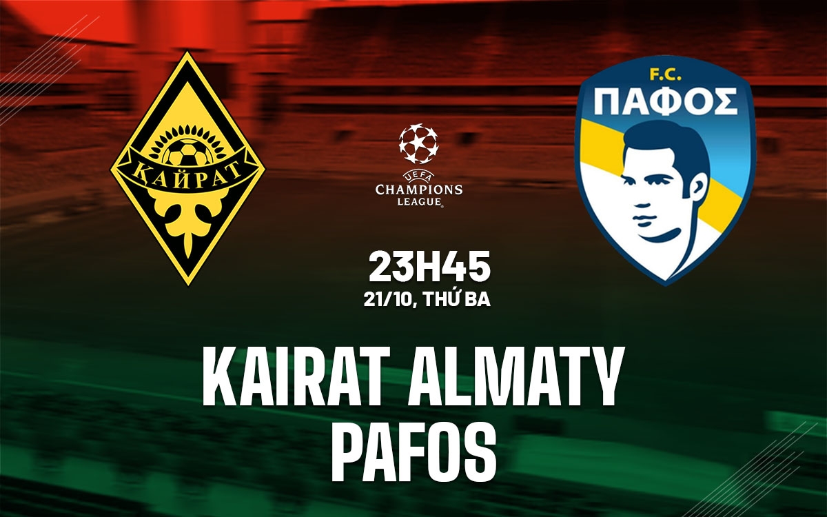nhận định Kairat vs Pafos, soi kèo Kairat Almaty Pafos FC, dự đoán tỷ số Kairat Almaty vs Pafos FC