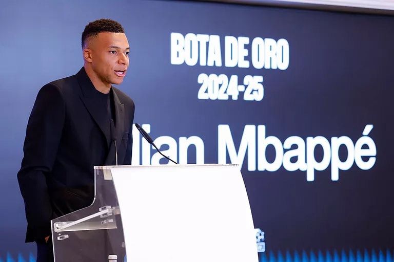 Kylian Mbappé, Chiếc Giày Vàng châu Âu, Real Madrid, La Liga, bóng đá châu Âu, Mbappé phát biểu