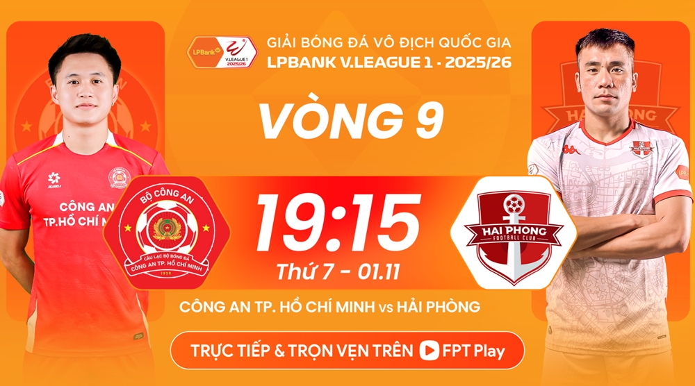 Link xem trực tiếp Công an TP.HCM vs Hải Phòng, truc tiep CA TP.HCM vs Hai Phong, V League 2025 2026, san Thong Nhat, bong da Viet Nam