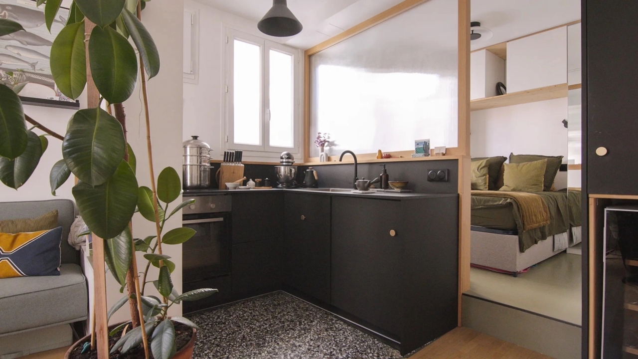 giải pháp cải tạo căn hộ nhỏ, căn hộ 25 m2, thiết kế căn hộ nhỏ, cải tạo căn hộ 25 m2, bố trí căn hộ nhỏ, căn hộ tối ưu không gian