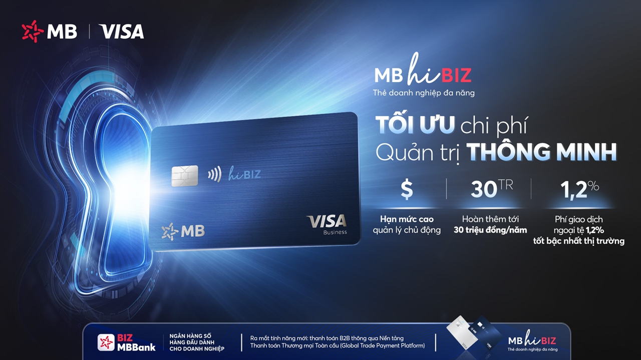 MB ra mắt thẻ doanh nghiệp đa năng Visa Hi BIZ phiên bản mới