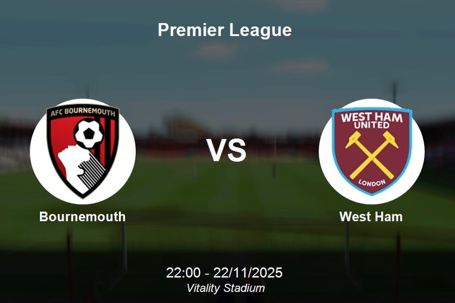 Bournemouth vs West Ham, link xem trực tiếp Bournemouth West Ham, live stream Bournemouth West Ham, Premier League 22/11, Peacock, DAZN