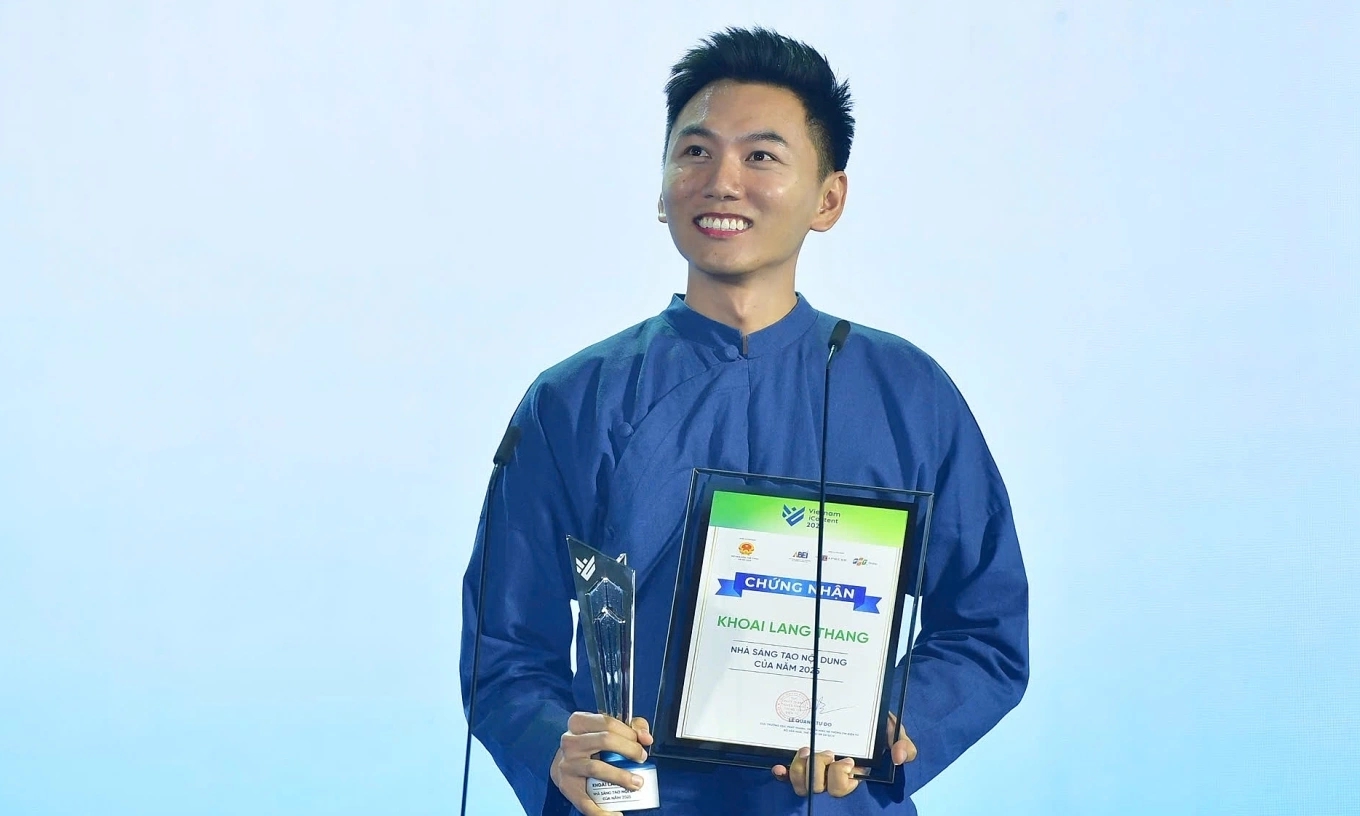 Khoai Lang Thang, Nhà sáng tạo nội dung của năm, Vietnam iContent Awards 2025, nhà sáng tạo số, nội dung số, giải thưởng sáng tạo