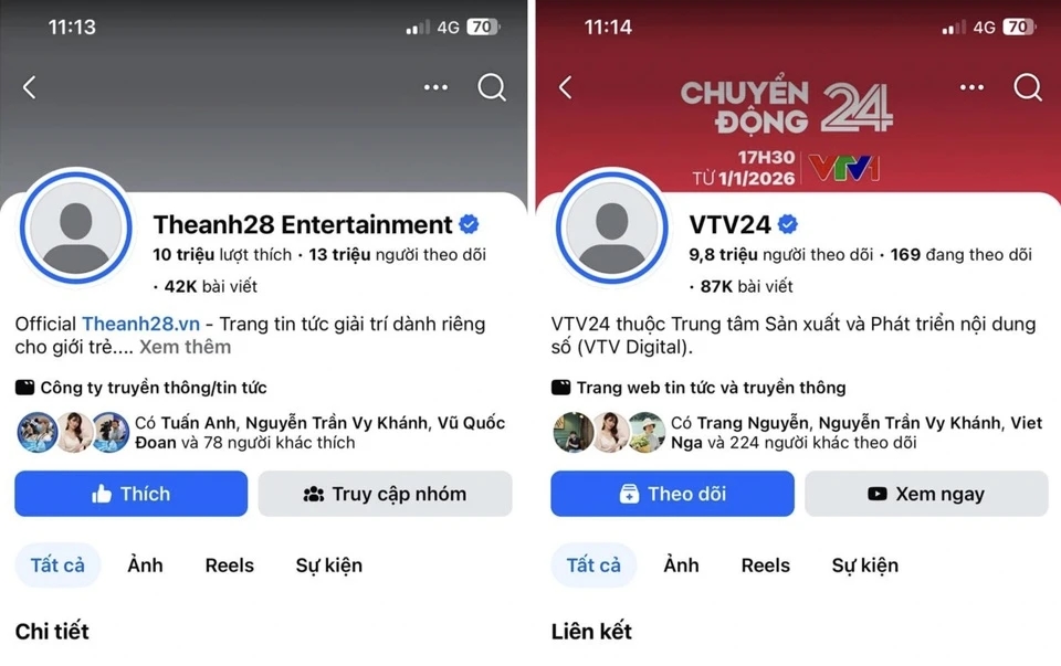Fanpage Thế Anh 28, VTV24, Độ Mixi đồng loạt biến mất