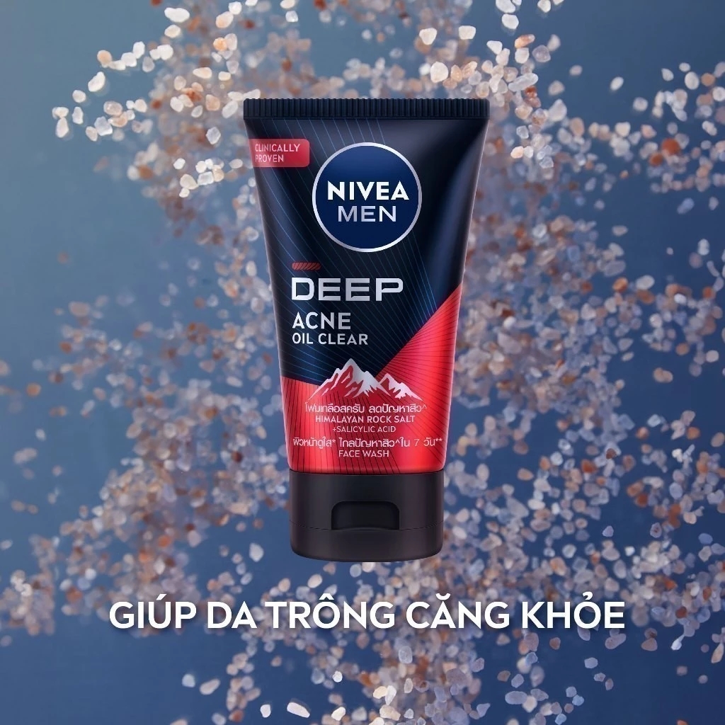 Đánh giá sữa rửa mặt NIVEA MEN Deep muối Himalaya: Cứu cánh cho da dầu mụn