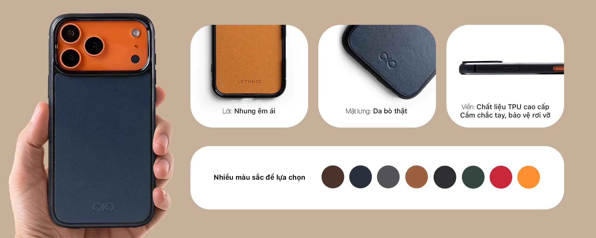 Ốp lưng da thật iPhone 17 Pro Lethnic: Áo giáp an toàn cho chiếc iPhone của anh em 1 Ốp lưng da thật iPhone 17 Pro Lethnic: Áo giáp an toàn cho chiếc iPhone của anh em