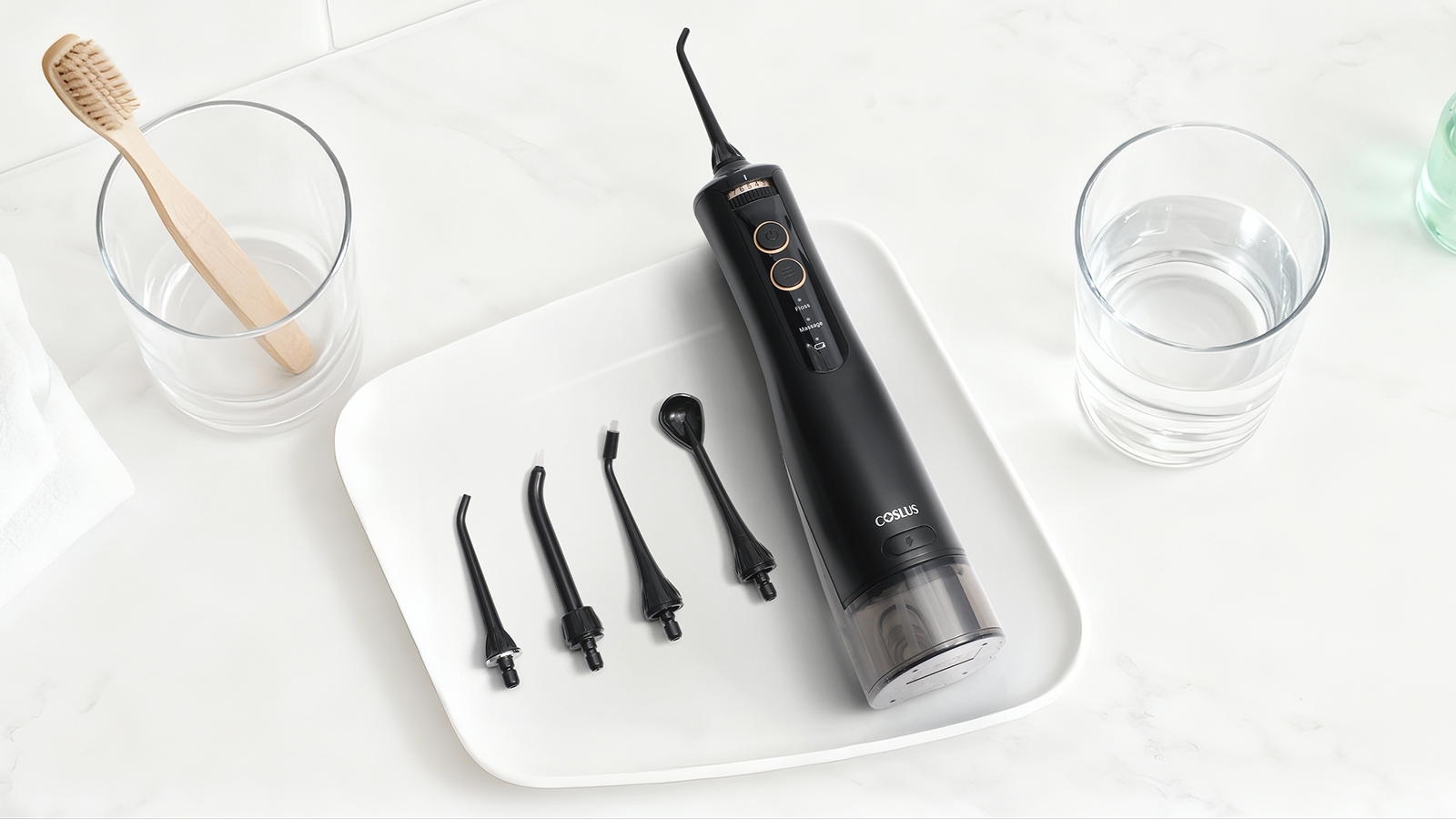 Máy tăm nước COSLUS – Nhẹ nhàng mà sạch sâu
