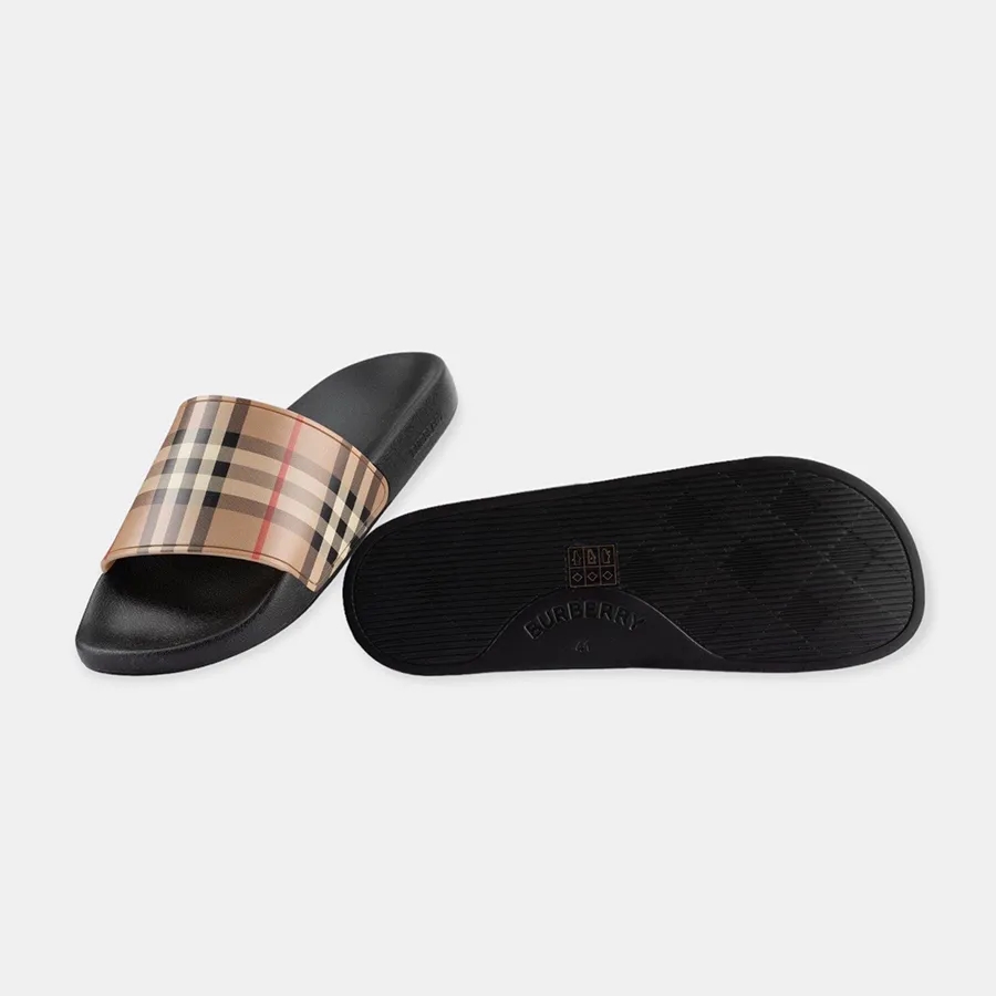 Dép Burberry Vintage Check Slides 8023965 đen be: Chất Anh Quốc thanh lịch 4 Dép Burberry Vintage Check Slides 8023965 đen be: Chất Anh Quốc thanh lịch