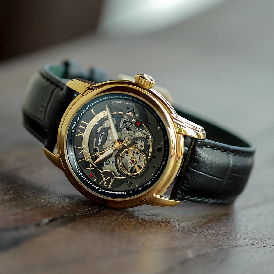 Aries Gold AG-G9005A G-BK – Chiếc đồng hồ cơ lịch lãm cho quý ông 2 Aries Gold AG-G9005A G-BK – Chiếc đồng hồ cơ lịch lãm cho quý ông