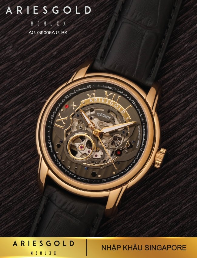 Aries Gold AG-G9005A G-BK – Chiếc đồng hồ cơ lịch lãm cho quý ông 5 Aries Gold AG-G9005A G-BK – Chiếc đồng hồ cơ lịch lãm cho quý ông