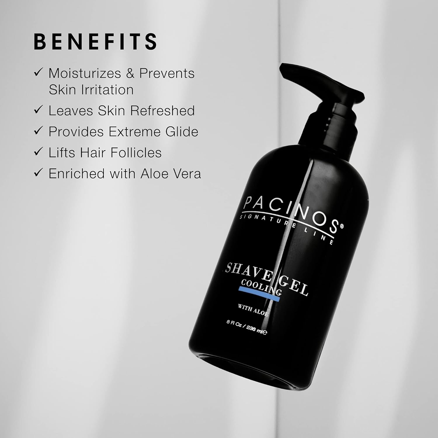Gel cạo râu Pacinos Shave Gel Cooling 236ml dùng ổn áp không